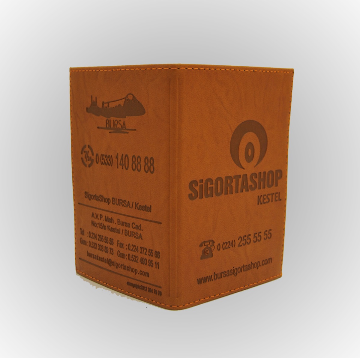 Klişe Sıcak Baskılı Dikişli Termo Deri Ruhsat Kabı