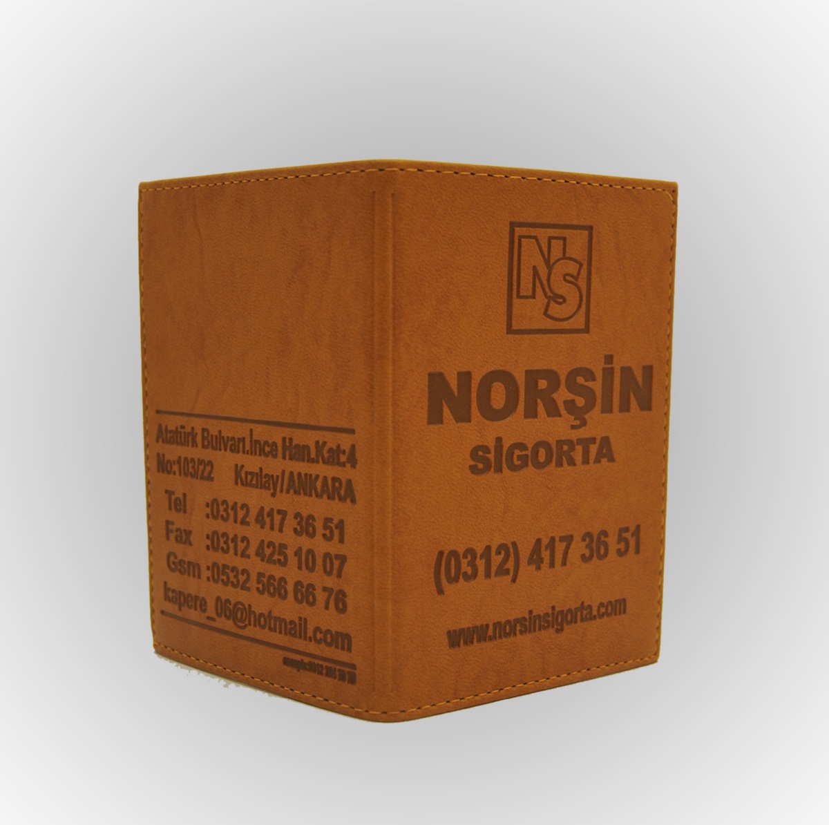 Klişe Sıcak Baskılı Dikişli Termo Deri Ruhsat Kabı