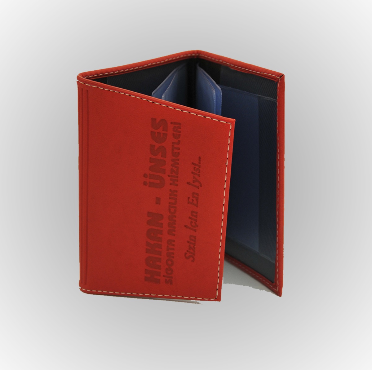 Klişe Sıcak Baskılı Dikişli Termo Lüks  Model Ruhsat Kabı