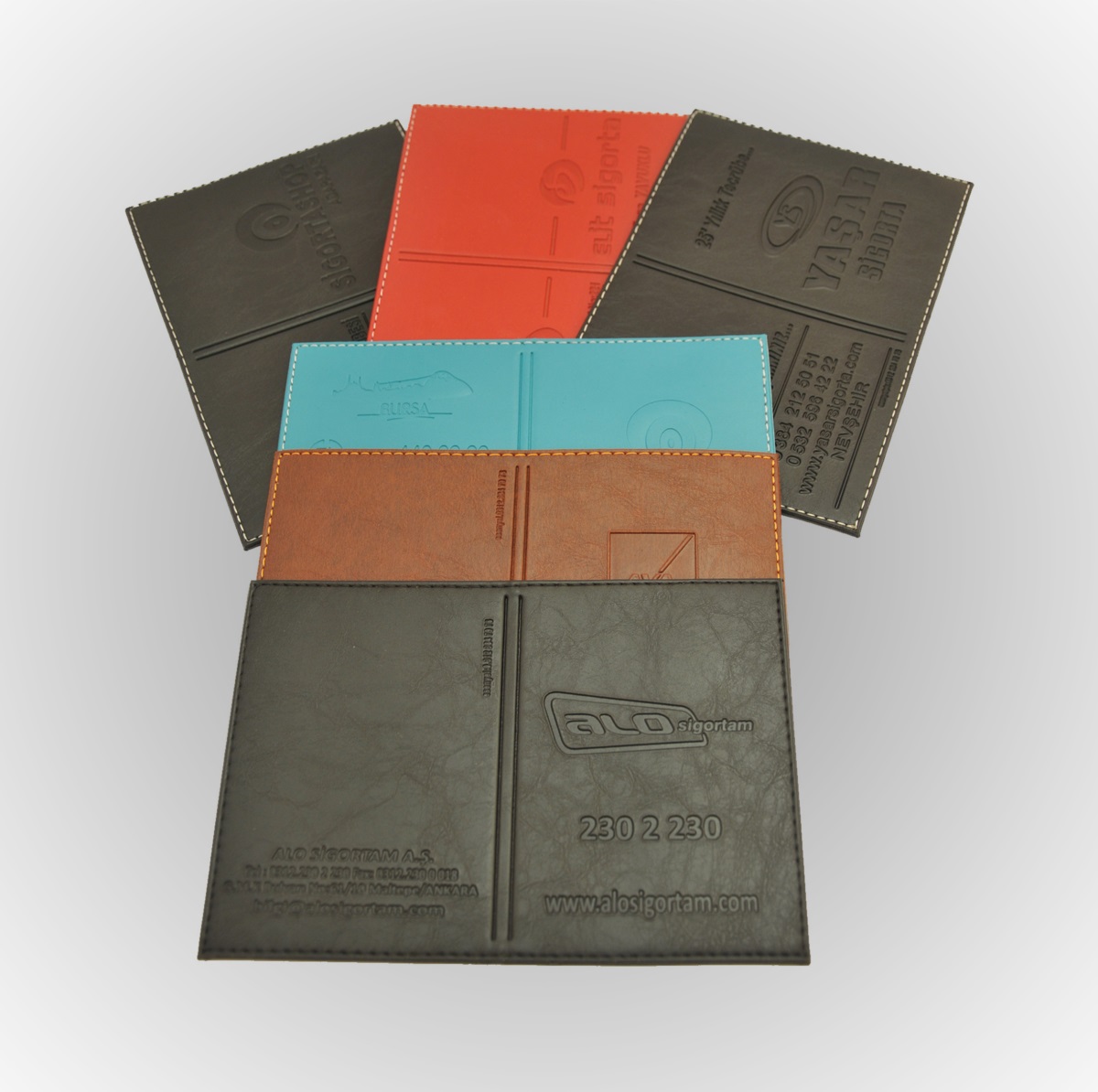 Klişe Sıcak Baskılı Dikişli Suni Deri Ruhsat Kabı