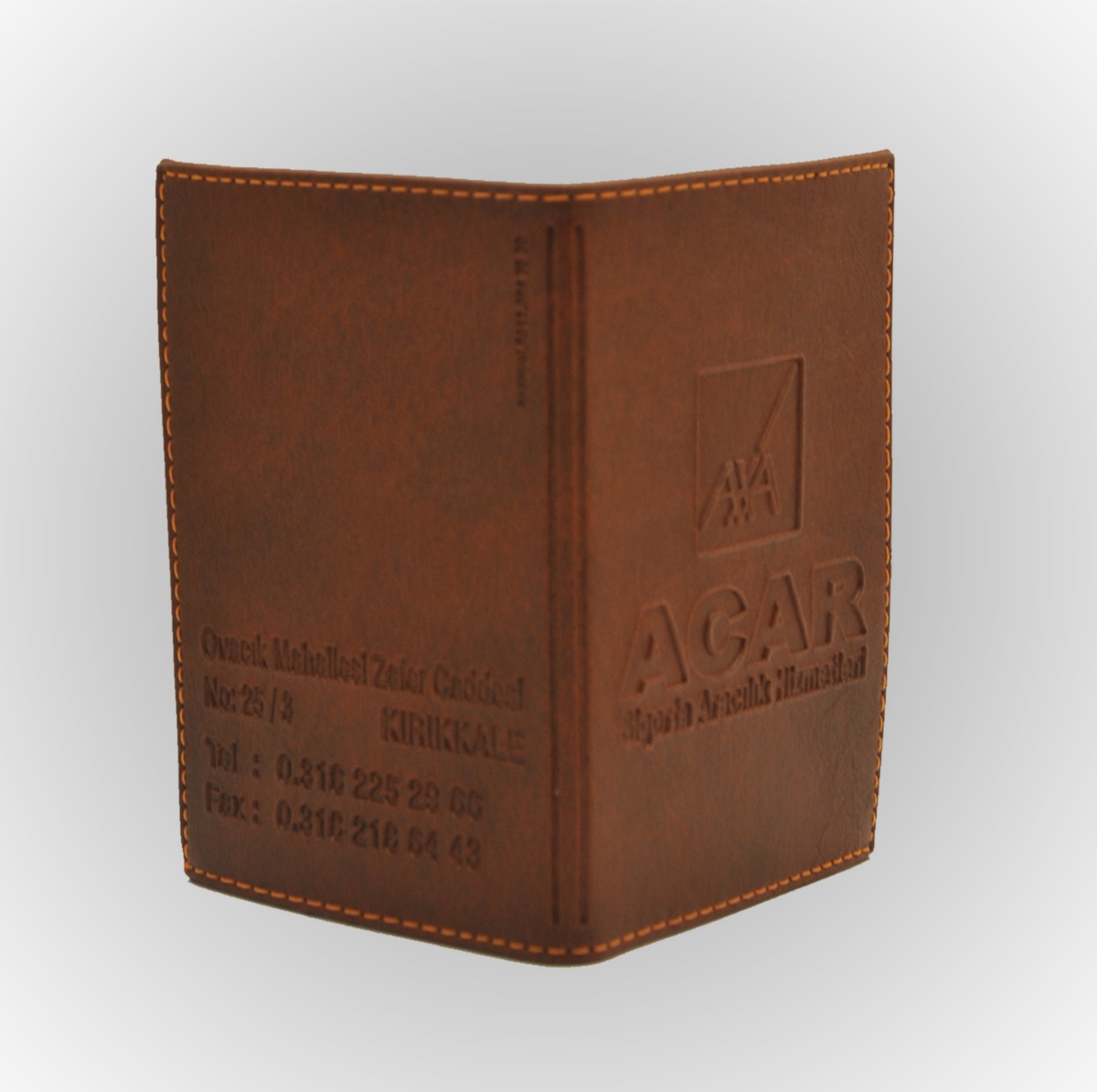 Klişe Sıcak Baskılı Dikişli Suni Deri Ruhsat Kabı