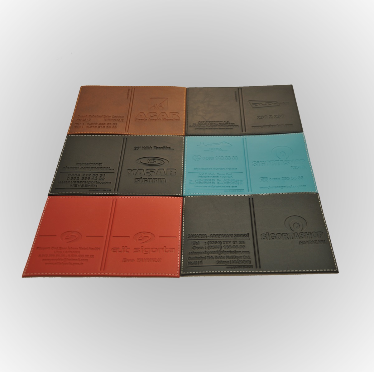 Klişe Sıcak Baskılı Dikişli Suni Deri Ruhsat Kabı