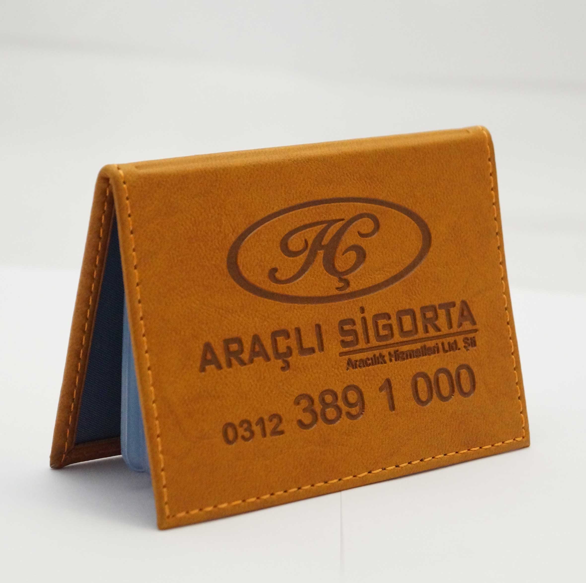 Klişe Sıcak Baskılı Dikişli Termo Deri Kredi Kartlığı